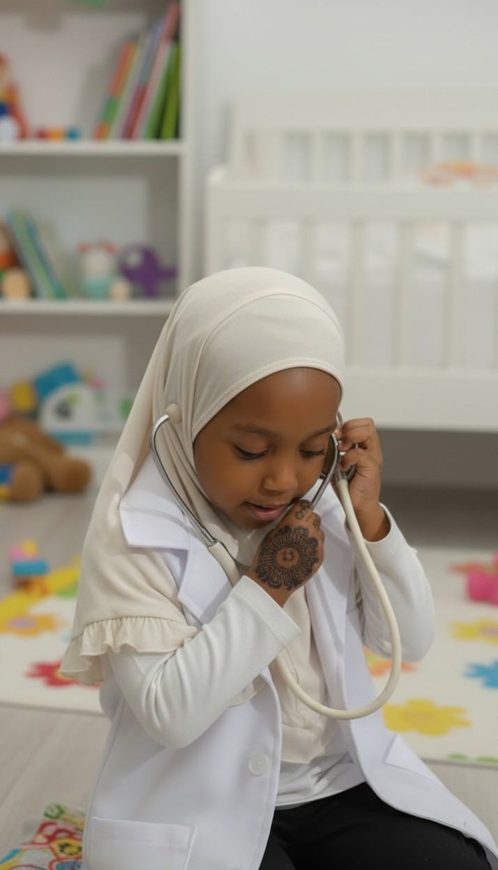 The Yusra Hijab — Girls’ Soft Blue Pull-On Hijab