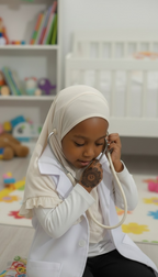 The Yusra Hijab — Girls’ Soft Blue Pull-On Hijab