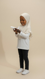 The Yusra Hijab — Girls’ Soft Blue Pull-On Hijab