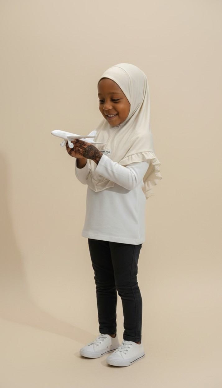 The Yusra Hijab — Girls’ Soft Blue Pull-On Hijab