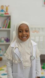 The Yusra Hijab — Girls’ Soft Blue Pull-On Hijab