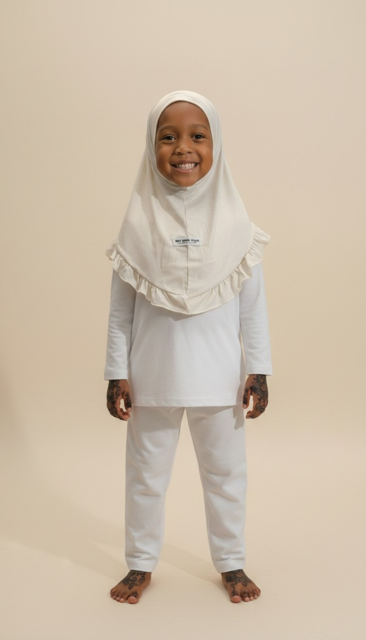 The Yusra Hijab — Girls’ Soft Blue Pull-On Hijab