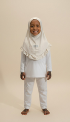 The Yusra Hijab — Girls’ Soft Blue Pull-On Hijab